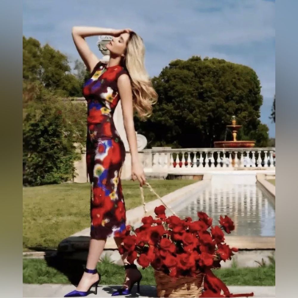 NWT ZARA FLORAL PRINT MIDI DRESS Women’s Sz SMALL $89